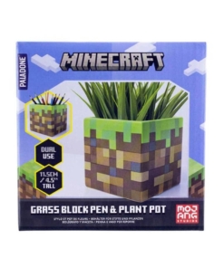 gadżet doniczka / przybornik na biurko / minecraft blok trawy