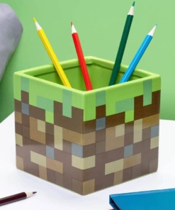 gadżet doniczka / przybornik na biurko / minecraft blok trawy