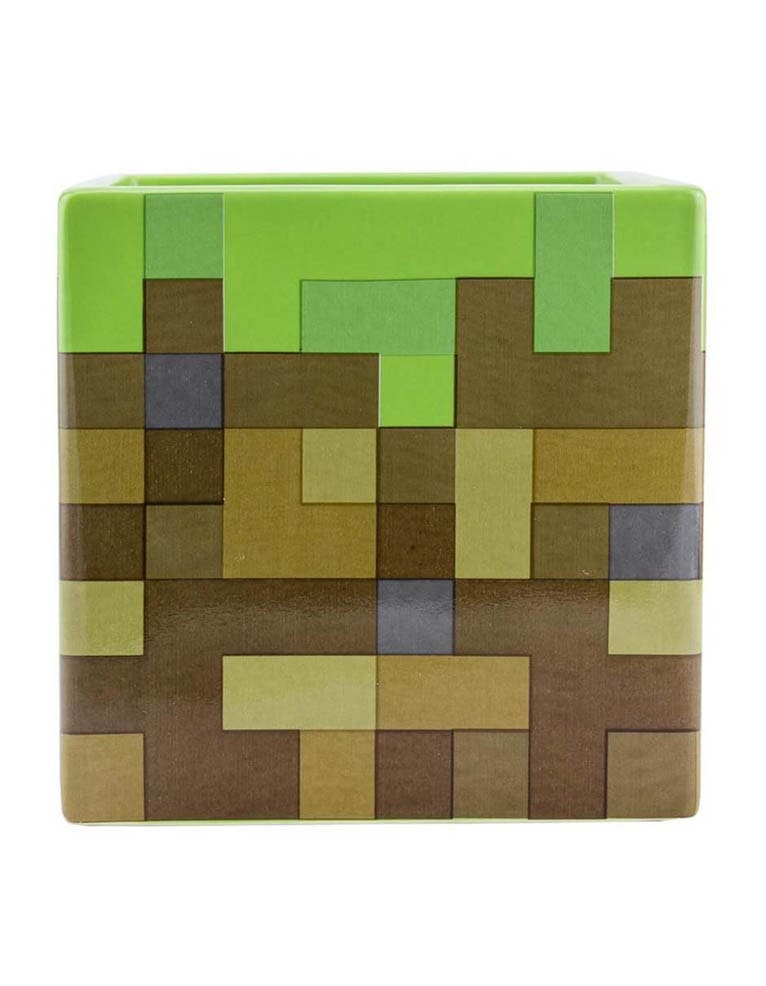 gadżet doniczka / przybornik na biurko / minecraft blok trawy