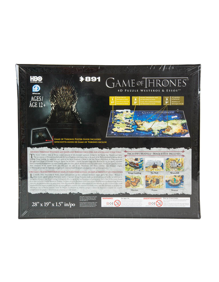 puzzle 4d game of thrones / westeros & essos