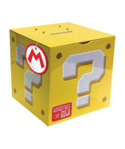 gadżet wydająca dźwięk skarbonka super mario question block.