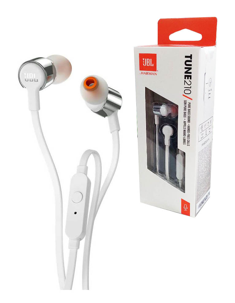 słuchawki przewodowe dokanałowe / jbl tune 210 / białe