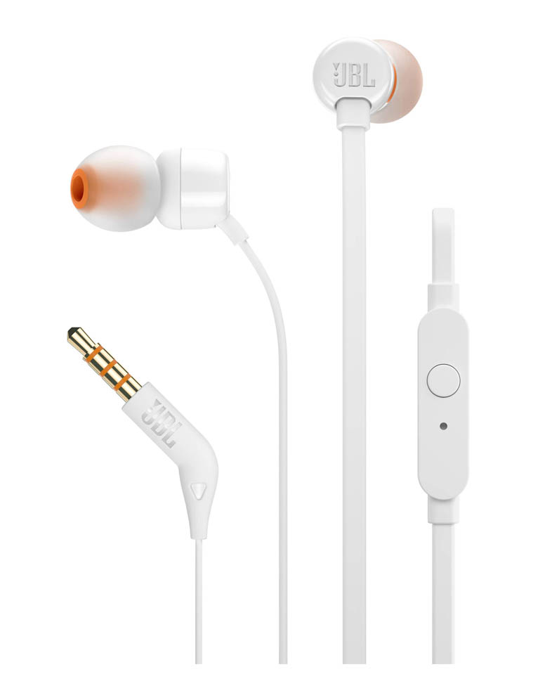 słuchawki przewodowe dokanałowe / jbl tune 110 / białe
