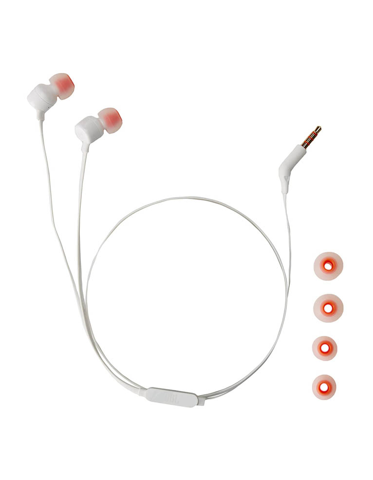 słuchawki przewodowe dokanałowe / jbl tune 110 / białe