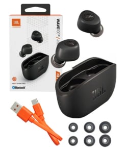 słuchawki bezprzewodowe dokanałowe / jbl wave 100 tws / czarne