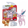gadżet 3 minifigurki pokemon: eevee + espeon + snom