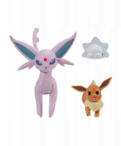 gadżet 3 minifigurki pokemon: eevee + espeon + snom
