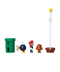 gadżet zestaw 3 figurek: mario, goomba, bob omb oraz 2 akcesoriów