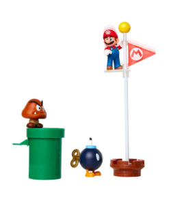 gadżet zestaw 3 figurek: mario, goomba, bob omb oraz 2 akcesoriów