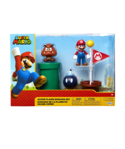 gadżet zestaw 3 figurek: mario, goomba, bob omb oraz 2 akcesoriów