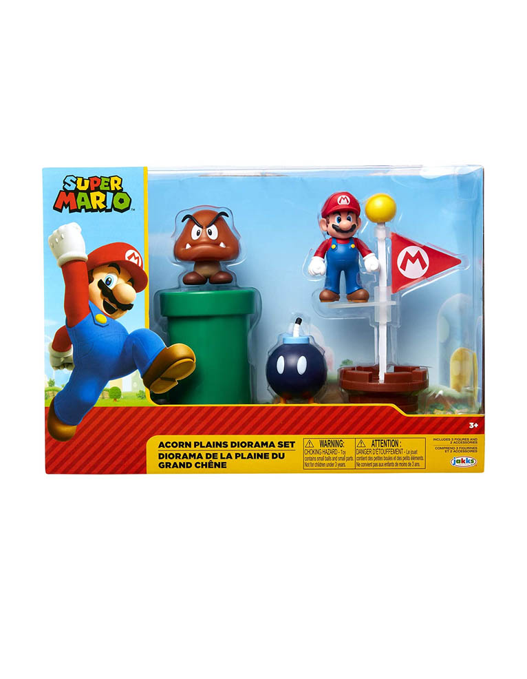 gadżet zestaw 3 figurek: mario, goomba, bob omb oraz 2 akcesoriów