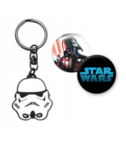 gadżet zestaw: kubek darth vader / szturmowiec + brelok szturmowiec + 2 przypinki