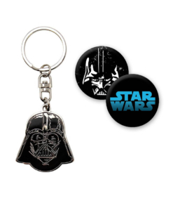 gadżet zestaw: star wars kubek darth vader + brelok + 2 przypinki