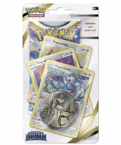 karty pokemon tcg: sword & shield silver tempest / booster + 3 karty promo + moneta