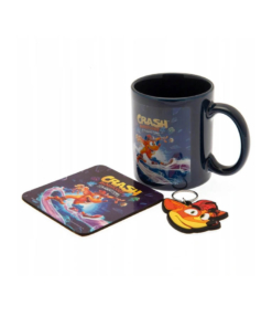 gadżet zestaw prezentowy: kubek, podkładka, brelok crash bandicoot 4