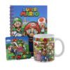 gadżet zestaw prezentowy super mario: kubek / podkładka / notes / brelok