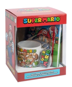 gadżet zestaw prezentowy super mario: kubek / podkładka / notes / brelok