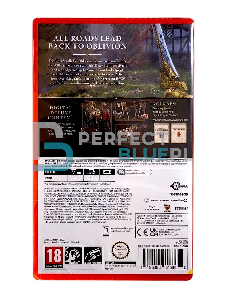 gra nintendo switch 2 the elder scrolls iv: oblivion remastered deluxe edition