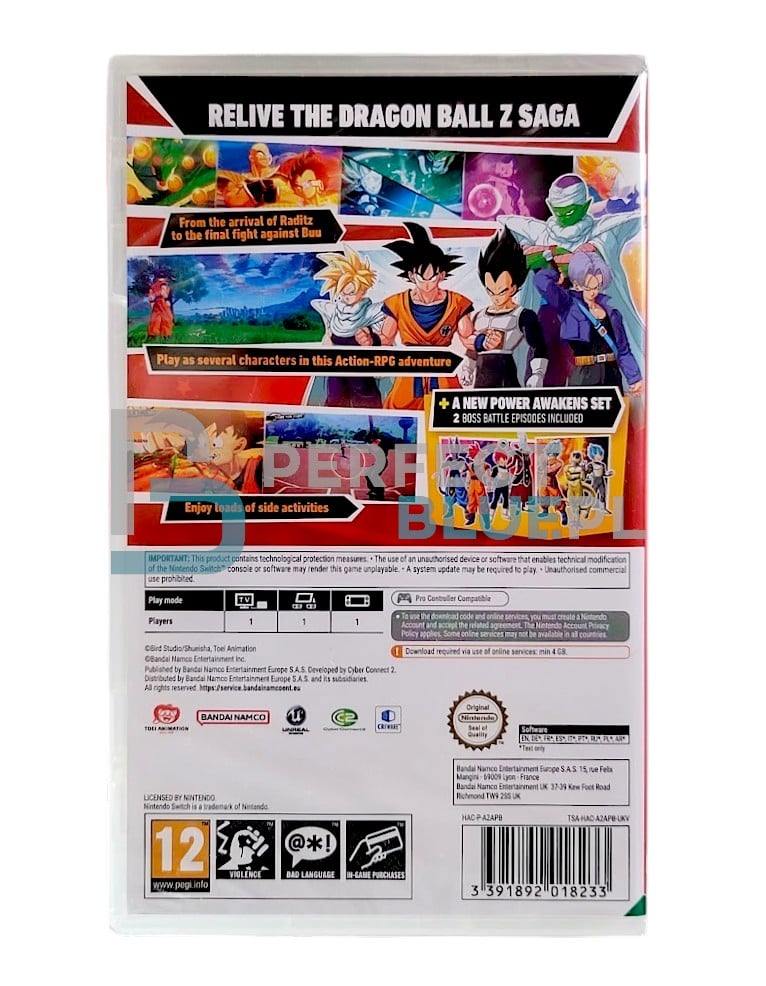 gra nintendo switch dragon ball z kakarot + a new power awakens set / kod w pudełku!