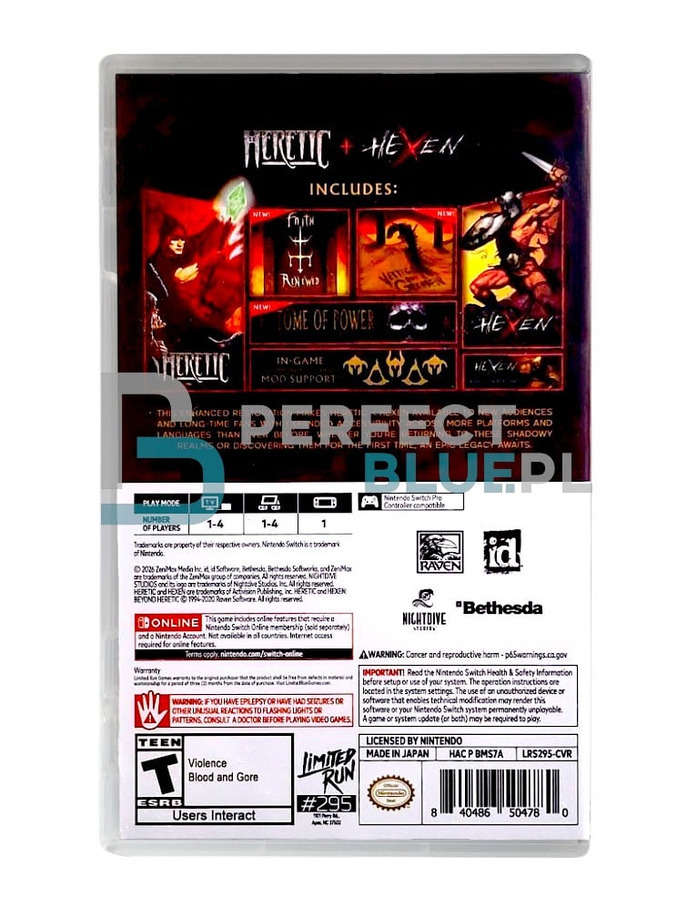 gra nintendo switch heretic + hexen / limited run! / import us