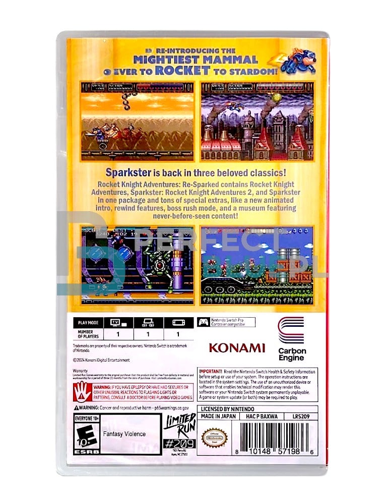 gra nintendo switch rocket knight adventures: re sparked! / limited run! / import us