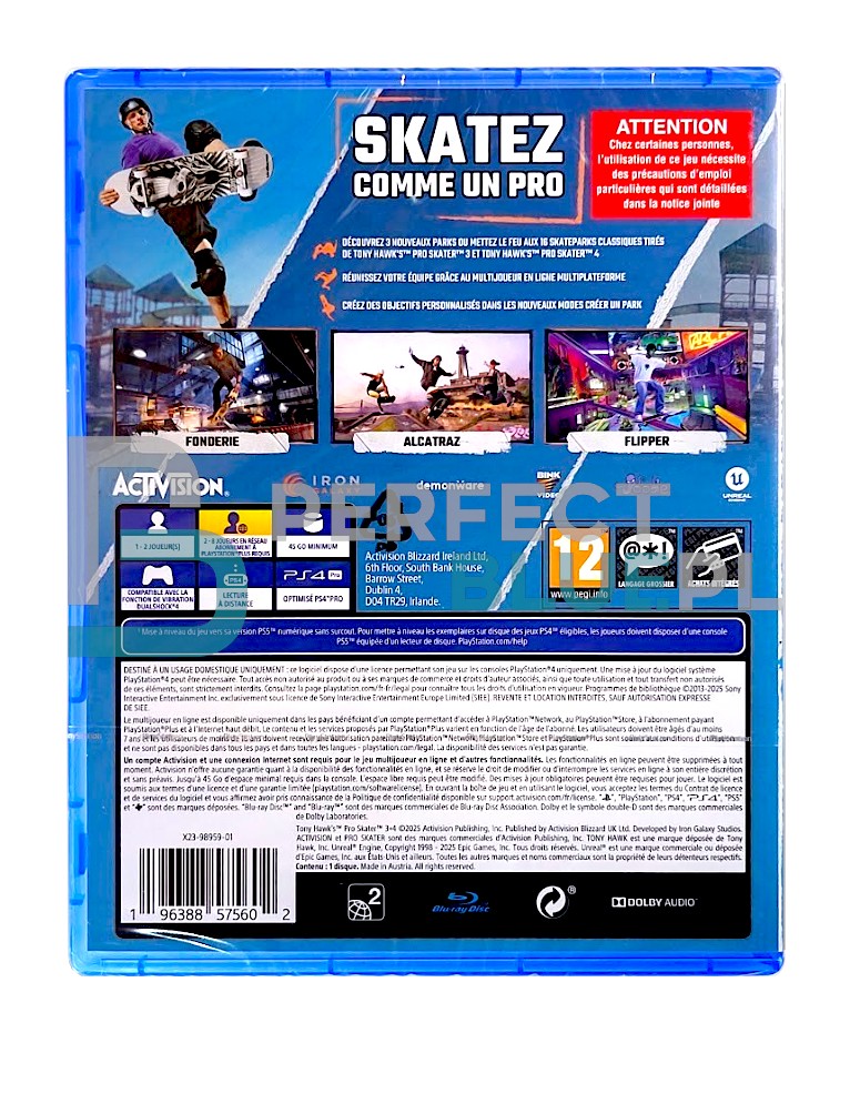 gra ps4 tony hawk's pro skater 3 + 4 / fr