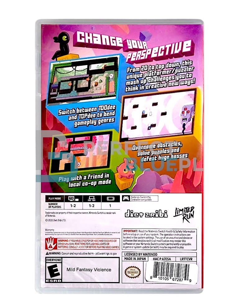 gra nintendo switch toodee and topdee / limited run! / import us