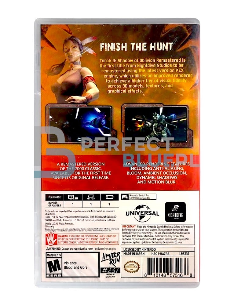 gra nintendo switch turok 3: shadow of oblivion / limited run! / import us