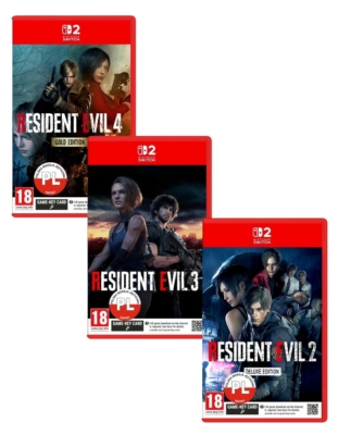 zestaw gier nintendo switch 2 resident evil 2, 3, 4