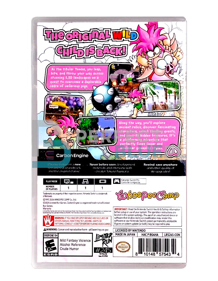 gra nintendo switch tomba! special edition / limited run! / usa