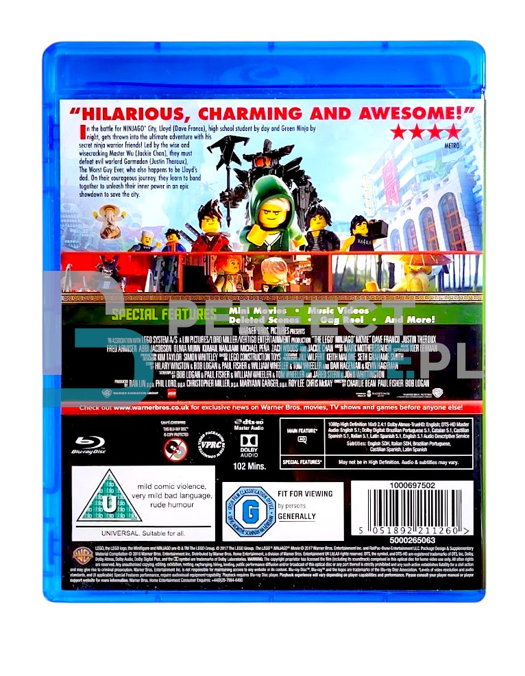 film the lego ninjago movie / angielska wersja językowa / płyta blu ray