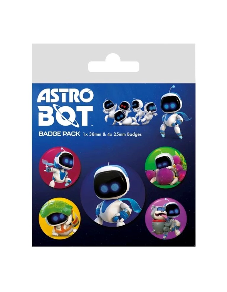 zestaw 5 przypinek astro bot