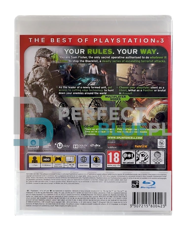 gra ps3 tom clancy's splinter cell blacklist